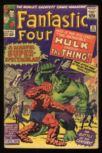 Fantastic Four #25 GD+ 2.5 Classic Hulk Vs. Thing  Battle!