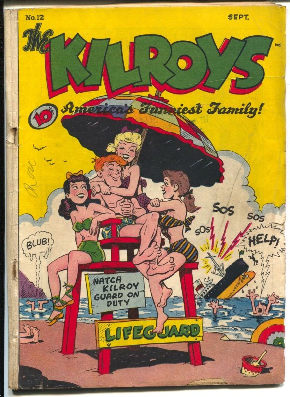 Kilroys #12 1948-ACG-lifeguard cover-Count Screwloose-Milt Gross-VG