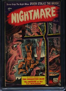 NIGHTMARE #12 - CGC-6.0, OW-W  - St John - Kubert torture cover - Golden Age
