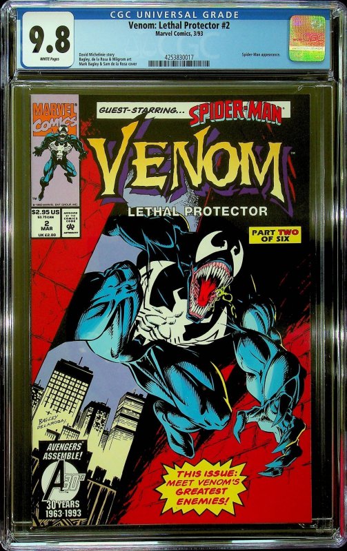 Venom: Lethal Protector #2 Direct Edition (1993) - CGC 9.8 - Cert#4253830017