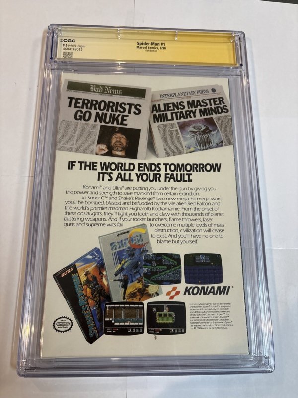 Spider Man (1990) # 1 (CGC 9.6 WP SS) Signed Full Todd McFarlane • Gold Edition