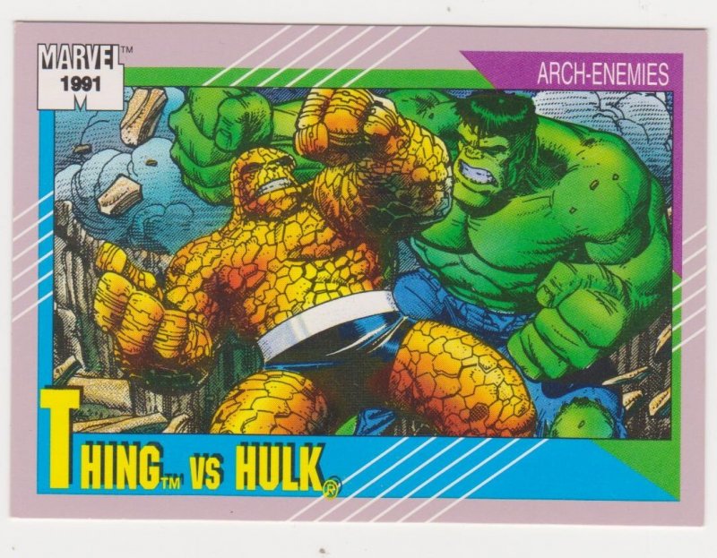 1991 Marvel Universe #103 Thing vs Hulk