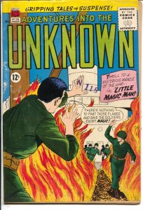 Adventures Into The Unknown #139 1963-ACG-flaming terror cover-horror-G