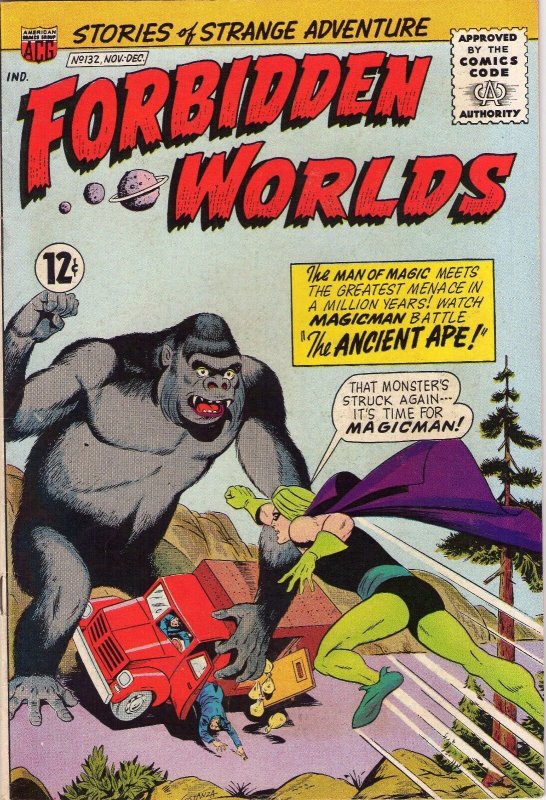 Forbidden Worlds #132 - Magicman Battles Ancient Ape - 1965 (8.5) WH
