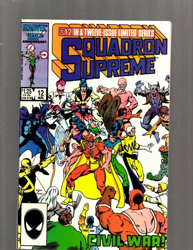 Lot of 10 Squadron Supreme Marvel Comic Books #1 2 3 4 6 7 8 9 10 12 SB3