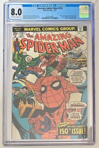 (1975) AMAZING SPIDER-MAN #150 CGC 8.0 OW/WP! Gil Kane Cover!