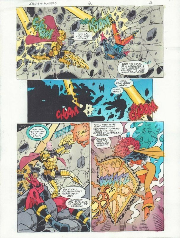 Superboy and the Ravers #2 p.2 Color Guide Art - Superboy by John Kalisz