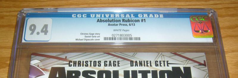 Absolution: Rubicon #1 CGC 9.4 catfight wrap variant limited print run of 500 