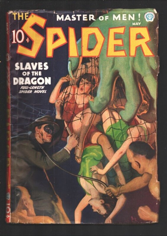 Spider 5/1936-Popular-Slaves of the Dragon- John Howitt cover shows the Spi...