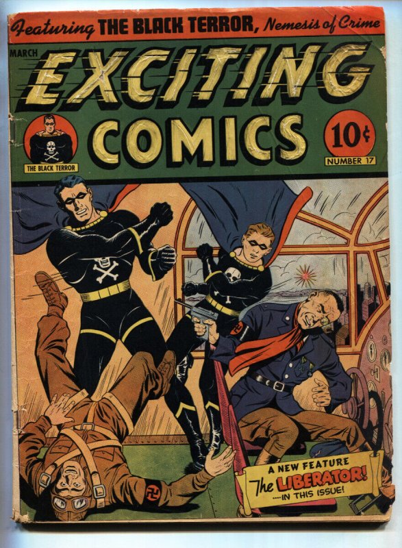 Exciting Comics #17 1942- SCHOMBURG-1st Liberator-WWII-Comic book