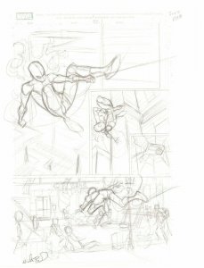 Spider-Man Interior p.8 Layout - Signed art by Nick Bradshaw
