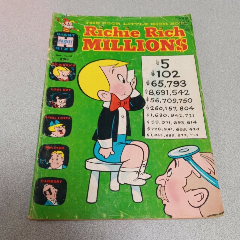 RICHIE RICH MILLIONS #35 Giant Harvey Comics Hits 1969 Silver Age little dot