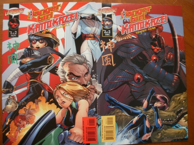 2 Mint Cliffhanger Comic:DANGER GIRL KAMIKAZE #1 2 (2001) Complete Set