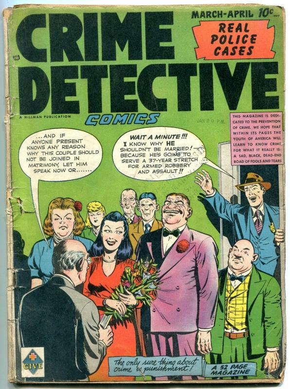 Crime Detective #7 1949- Golden Age comic- Wedding cover G/VG