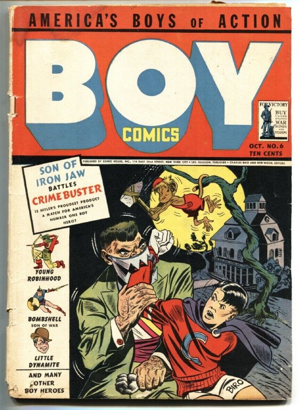 Boy Comics #6 1942-First IRON JAW cover-HITLER appears