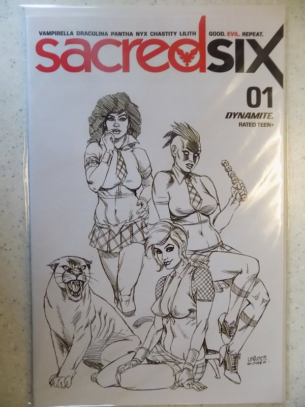 SACRED SIX # 1 LINSER 1:20 B&W VARIANT