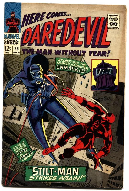 DAREDEVIL #26-MARVEL-GENE COLAN ART-STILT-MAN- vf-