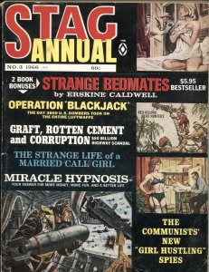 STAG ANNUAL #3-1966-EARLY PUSSYCAT COMIC-STAN LEE-CHEESECAKE-TERROR-RARE PULP