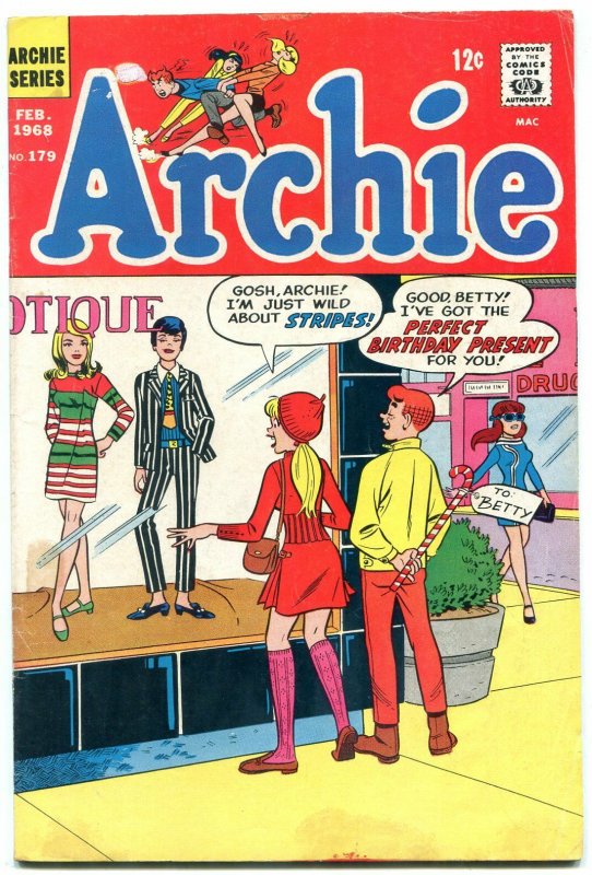 Archie #179 1968-MOD FASHION cover VG