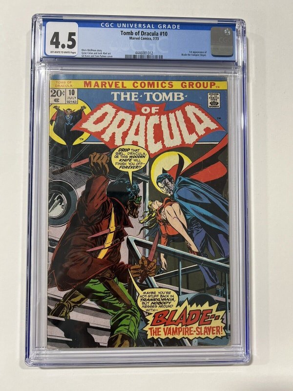 Tomb Of Dracula 10 1973 Cgc 4.5 OW/W pages Marvel Comics