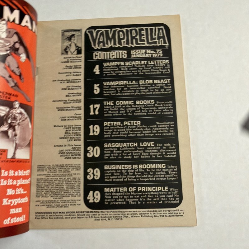 Vampirella #75 Warren Publishing Magazine Comic Horror VF+