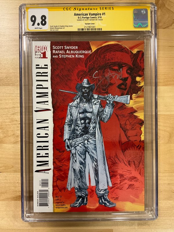American Vampire #1 (2010) Jim Lee Cover CGCSS 9.8 Signed Snyder