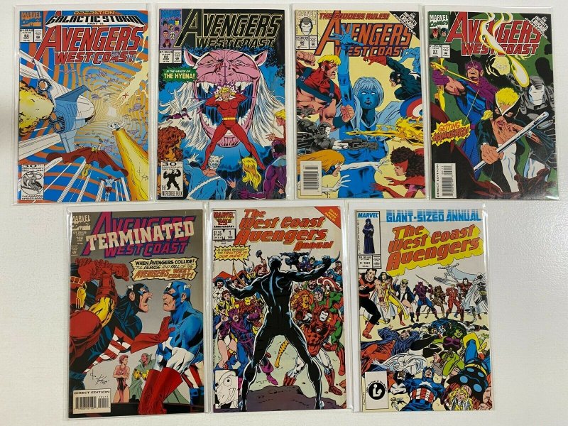West Coast Avengers lot 47 diff #1-102 + 2 ANN avg 7.0 (1985-94)