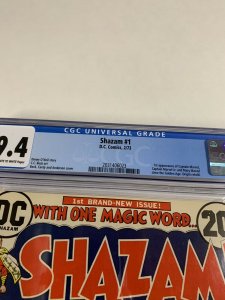 Shazam 1 Cgc 9.4 Ow/w Pages Dc Comics Bronze Age