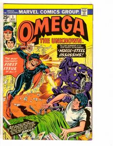 Omega The Unknown # 1 FN Marvel Comic Book Bronze Age Series J272