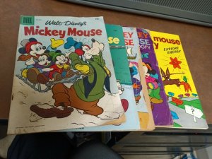 Mickey Mouse Five Issue Silver Bronze Age Comics Lot Run Set Collection Dell...