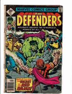 3 Defenders Marvel Comic Books #44 69 91 Hulk Dr. Strange Luke Cage Hellcat J116