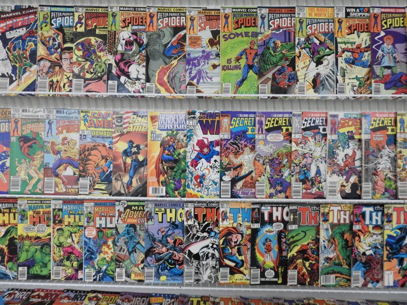 Huge Lot 180 + Comics W/ Spider-man, Thor, Iron Man+ Avg Fine Condition!