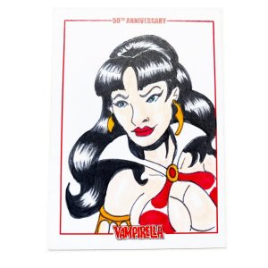 Vampirella 50Th Anniversary Sketch Card By Wilson Ramos Jr Dynamite (I)