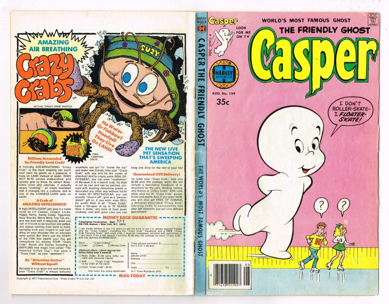 The Friendly Ghost Casper #199 (1978)   Harvey  35cent Comic