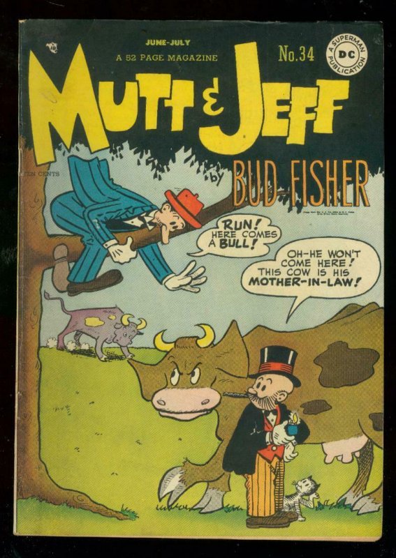 MUTT & JEFF #34 1948-DC COMICS-BUD FISHER ART-FUNNY GAG FN