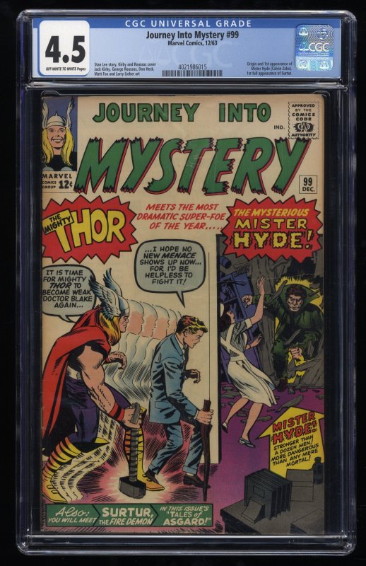 Journey Into Mystery #99 CGC VG+ 4.5 1st Appearance Mr. Hyde and Surtur!