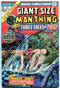 Giant-Size Man-Thing #5-comic book marvel 1975-Howard the Duck FN+ 