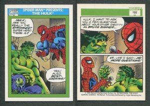 1990 Marvel Comics Card  #152 ( Spiderman/Hulk )  MINT