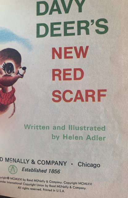 Davy Deer’s Red scarf Rand McNally, 1954, unmarked