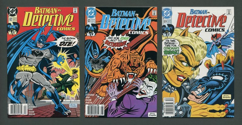 Detective Comics #622  #623  #624 (SET) /  VFN - NM  Newsstand  1990