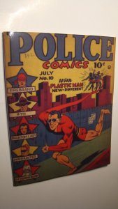 POLICE COMICS 10 *NEW NM/MINT 9.8 NEW* MAGAZINE SIZE FACSIMILE EARLY PLASTIC MAN