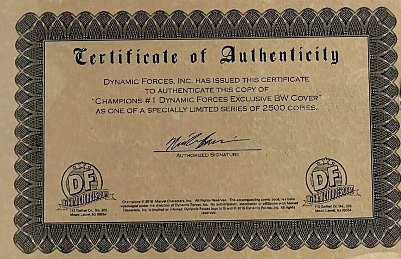 ?MARVEL~CHAMPIONS #1 DF EXCLUSIVE~CASSADAY Black & White SKETCH VARIANT w/COA?