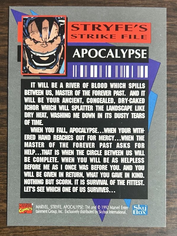 X-Cutioner’s Song Prey Apocalypse 1992 Stryfe’s Strike File Marvel