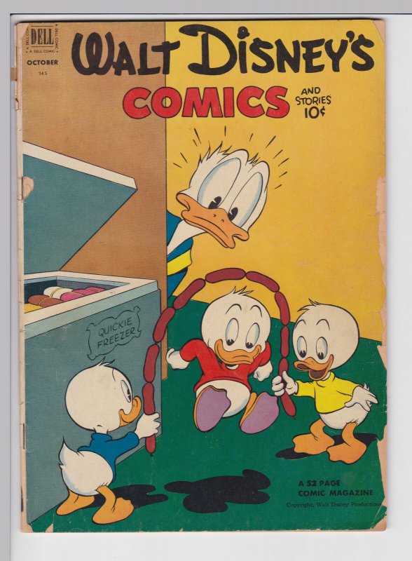 Walt Disney Comics and Stories 145 - Oct 1952 GD- Dell