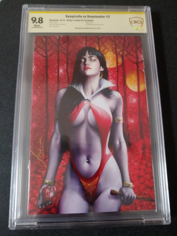 VAMPIRELLA VS. REANIMATOR #3 CBCS SIGNATURE SERIES 9.8 CLAN MCDONALD VIRGIN