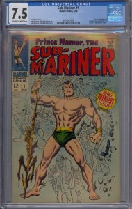 SUB-MARINER #1 CGC 7.5 ORIGIN RETOLD  IRON MAN SUB-MARINER JOHN BUSCEMA 7004 