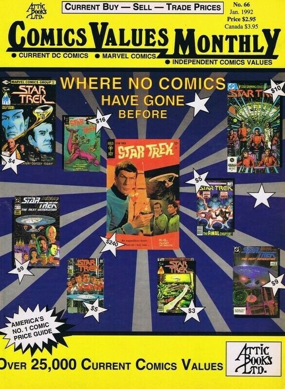 Comic Values Monthly #66 ORIGINAL Vintage 1992 Star Trek 