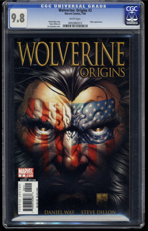 Wolverine: Origins #2 CGC NM/M 9.8 White Pages