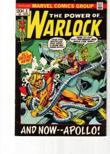 Warlock #3 (1972) 3rd Solo Adam Warlock key! Gil Kane Art! VF+ Utah CERT Wow!