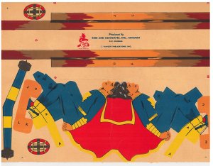 Captain Marvel Jr. in Ski Jump, paper toy 1944, complete, unused